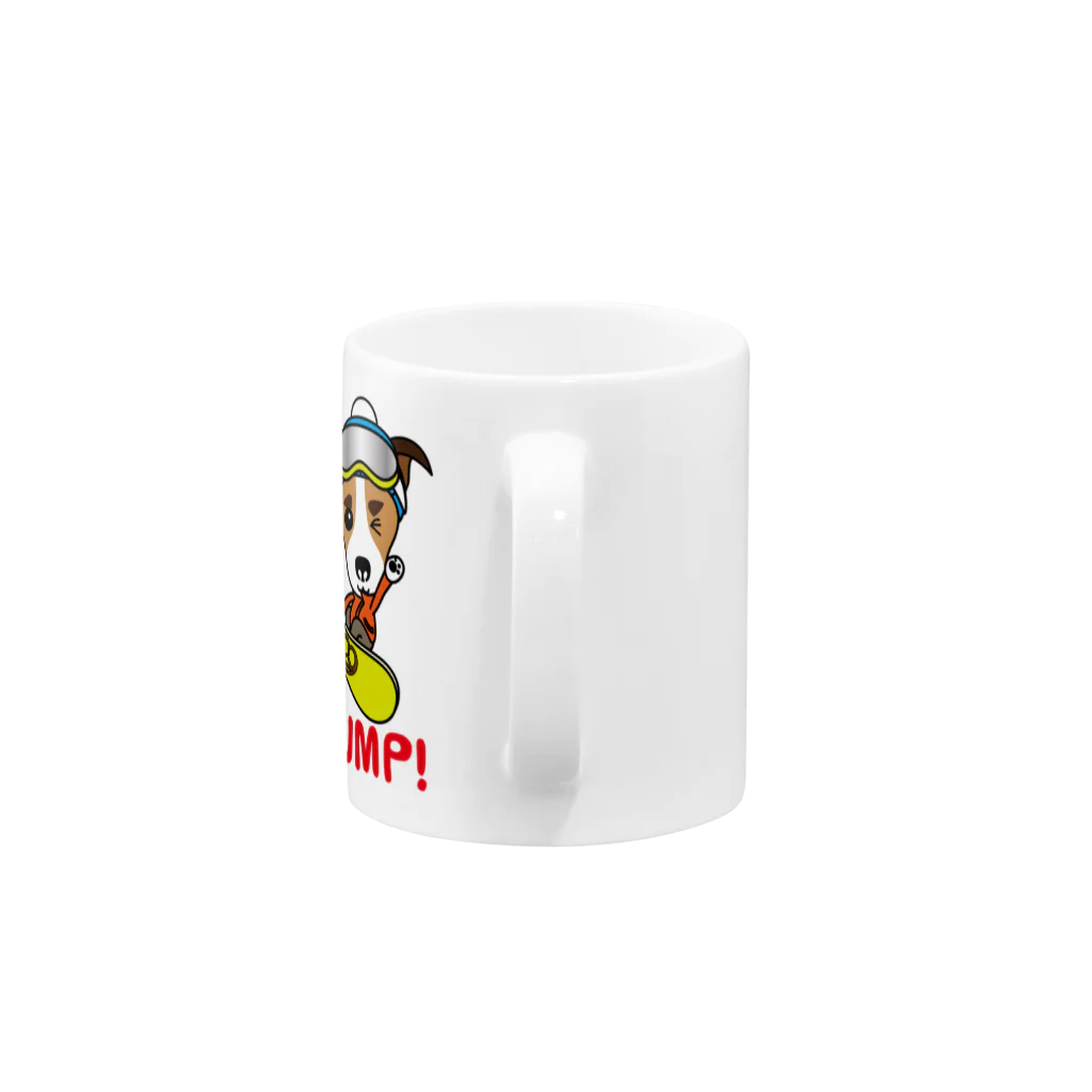 おりこうwanwanのJUMP!ジャックラッセルテリア Mug :handle