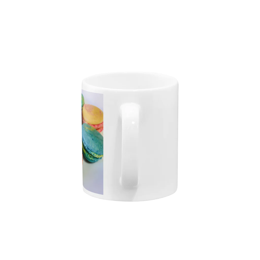 Famille de baleines(ファミールデバレーヌ)のカラフルマカロン Mug :handle