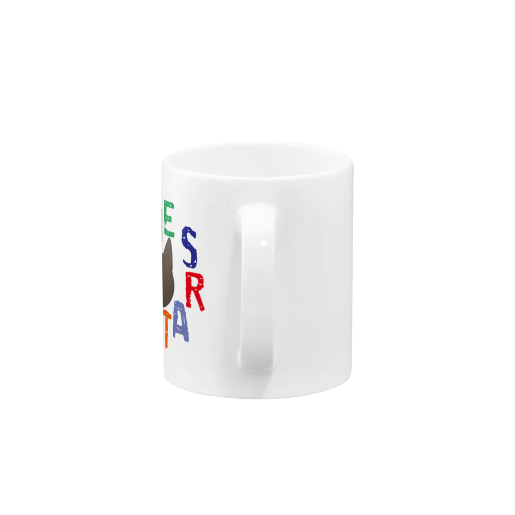 YOSSEY_GOODSのニャアスターズマグカップ Mug :handle