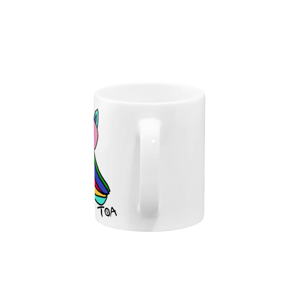 HILOMIOのカラフルみみずくちゃん Mug :handle