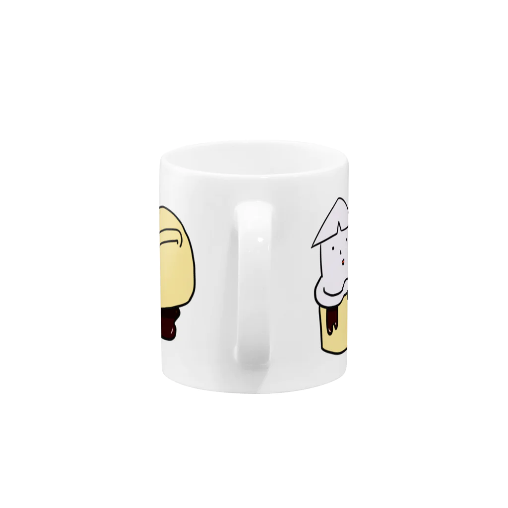 しょっぷ　休日は予定なしのいかの親子とぶた　コーヒーマグ Mug :handle