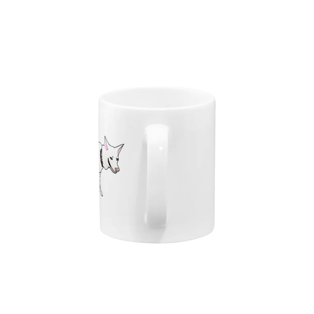 ななふしの白犬ぷくちゃん Mug :handle