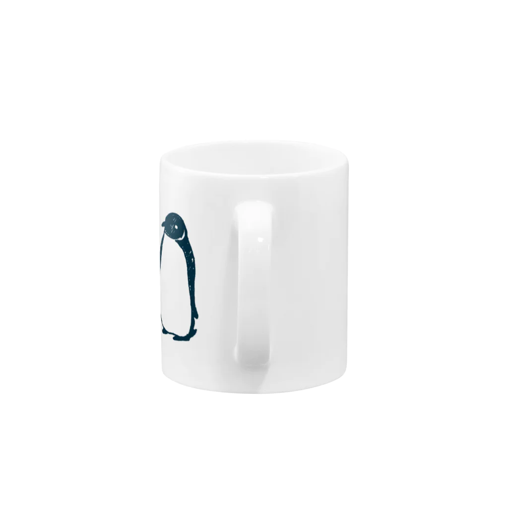 かわずやのぺんぎんのおやこ（線画） Mug :handle