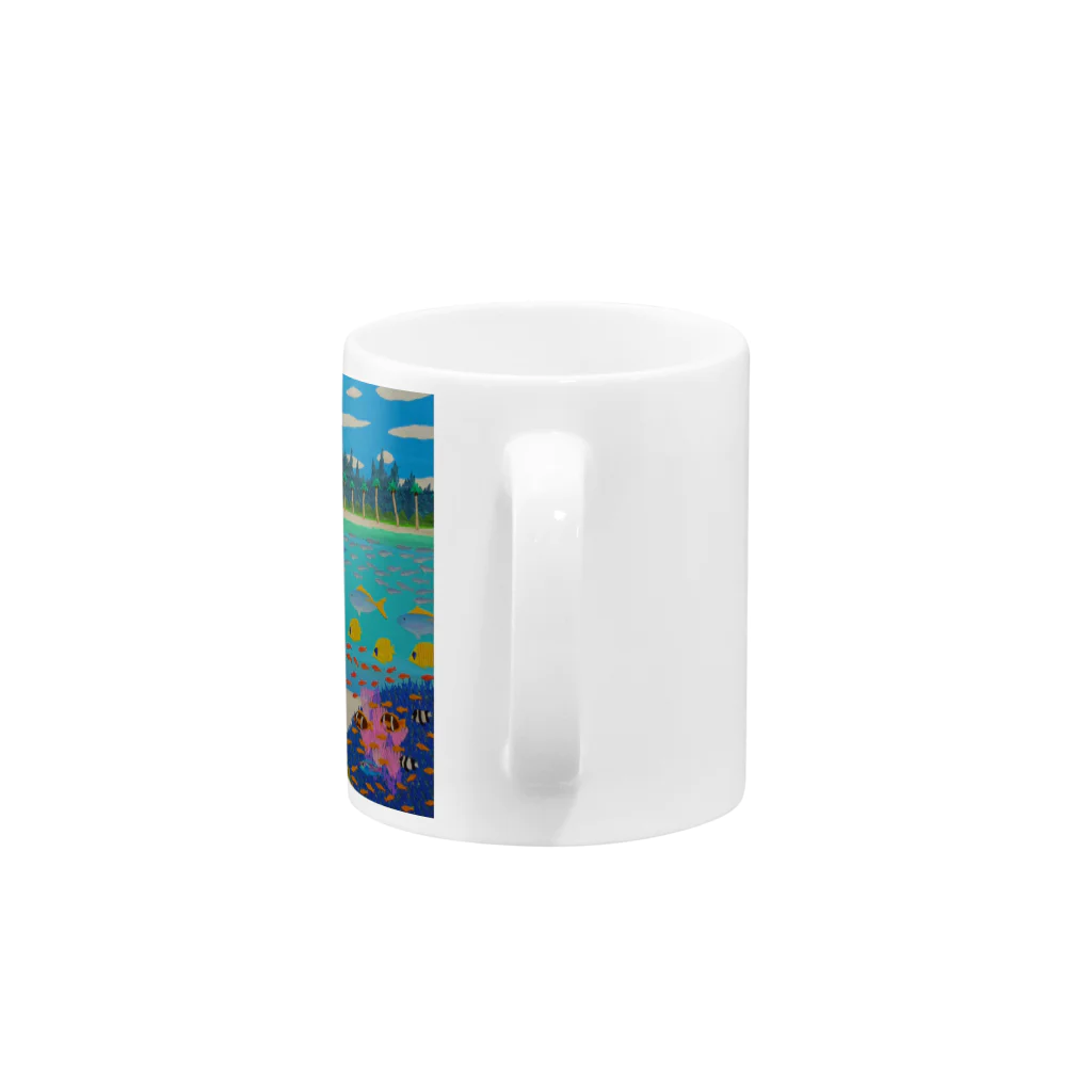 Junie貼り絵グッズのニューカレドニアのサンゴ礁 Mug :handle