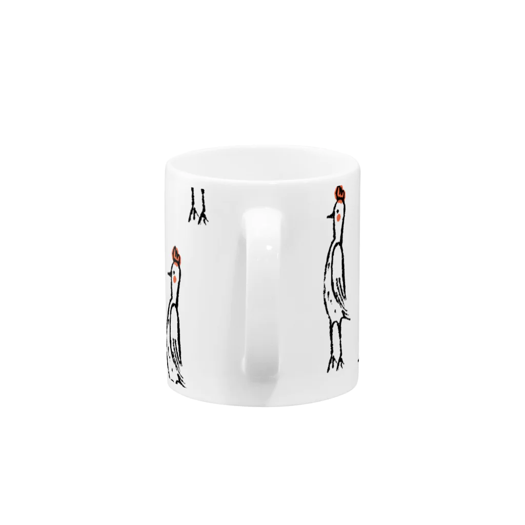 てら ねこグッズのニワトリさん柄 Mug :handle