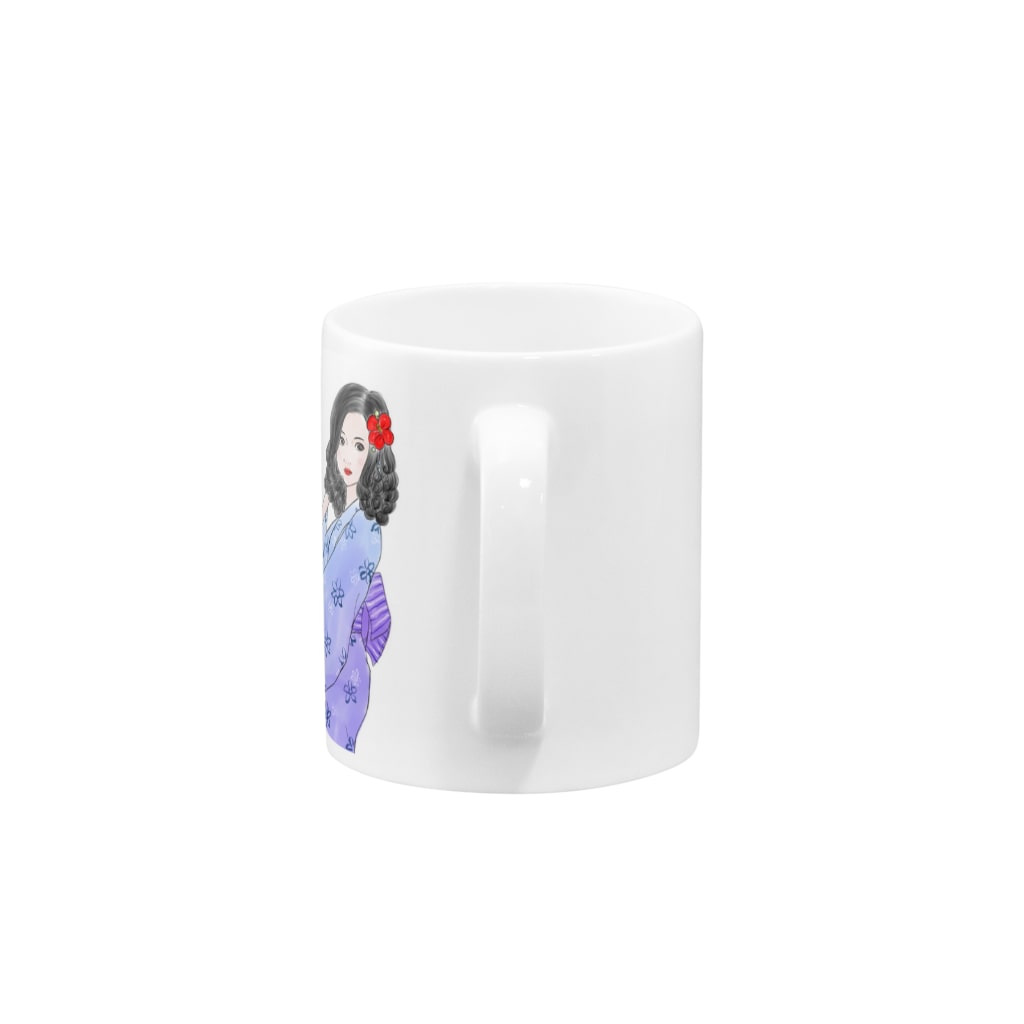 muiko'sのハイビスカスと浴衣 Mug :handle