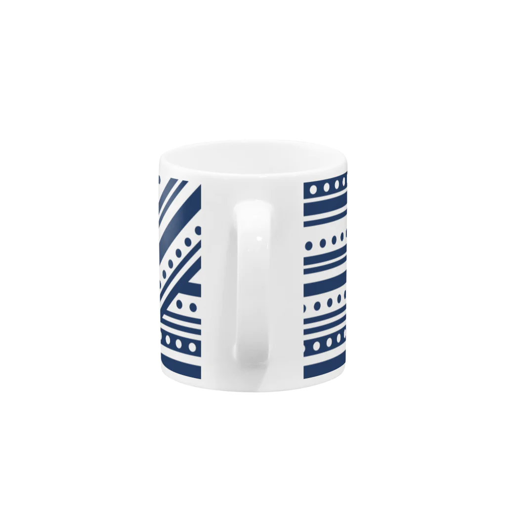 untidyboxのシマシマ帯模様　ブルー Mug :handle