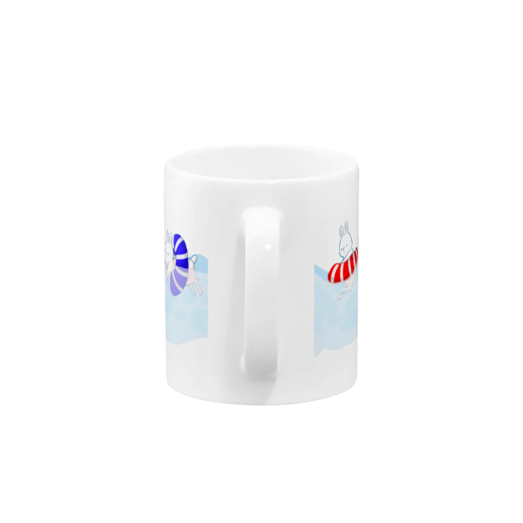 アイネっこのお店の浮き輪うさぎさん Mug :handle