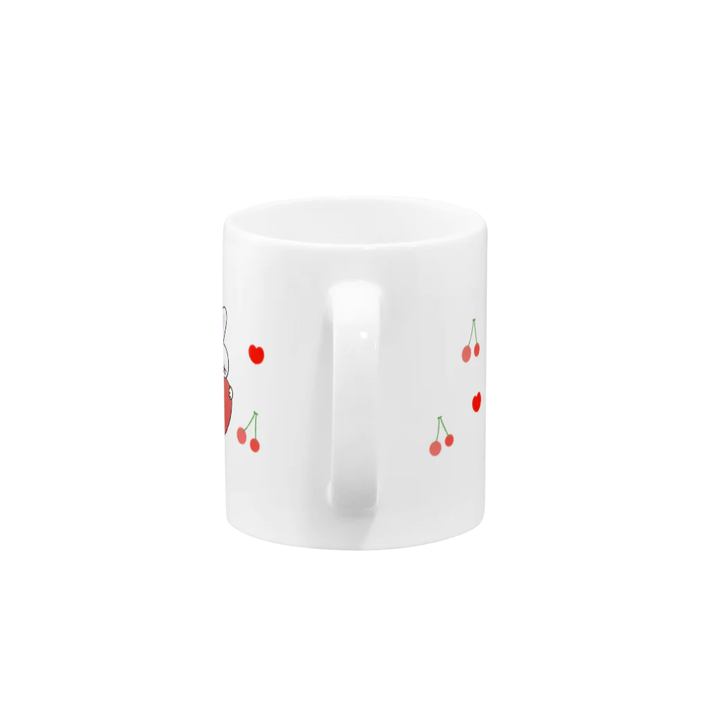 カワラリマーのうさぎちゃんとさくらんぼ Mug :handle