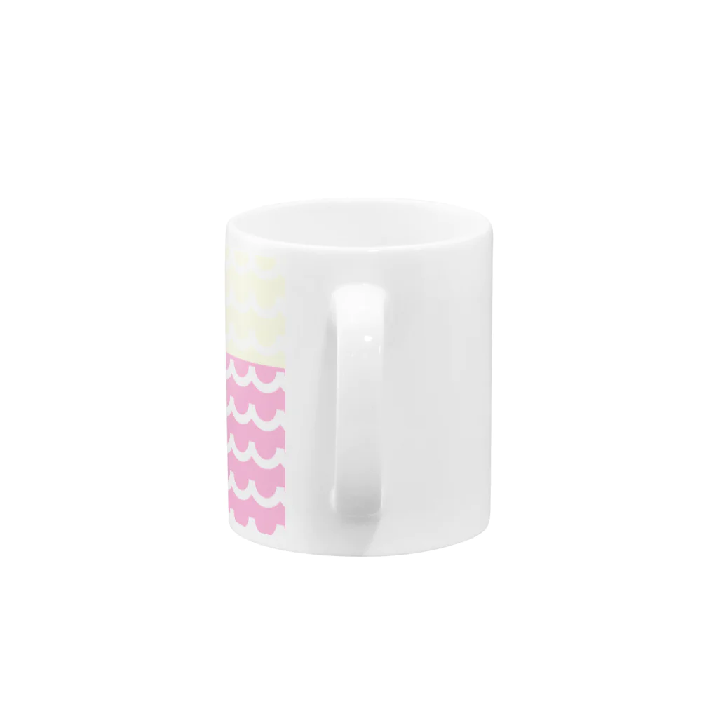 knot the peopleのwave_strawberry&milk Mug :handle