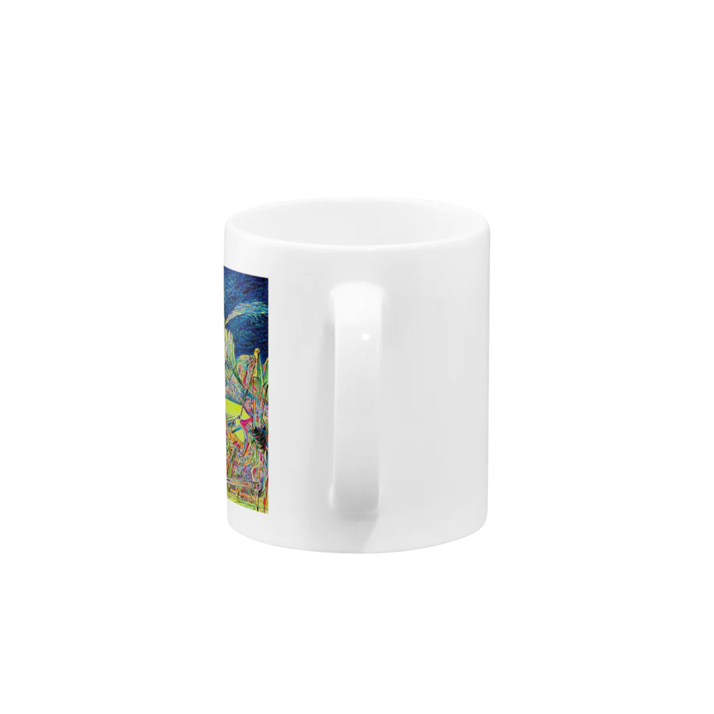 YOSHI-HEY ARTの碧い色の空とイエロー Mug :handle