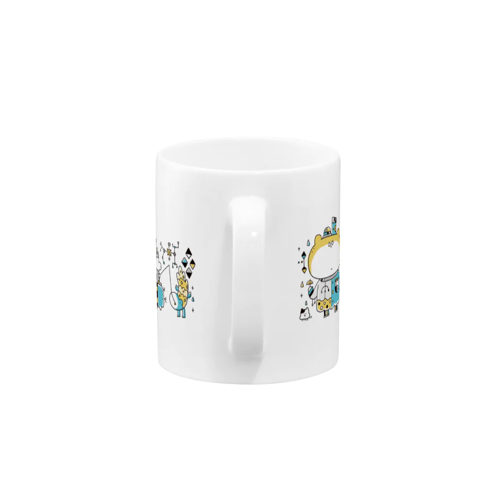 morinokujira shopのMOJIRANKUJIRAN　青金銀なやつ Mug :handle