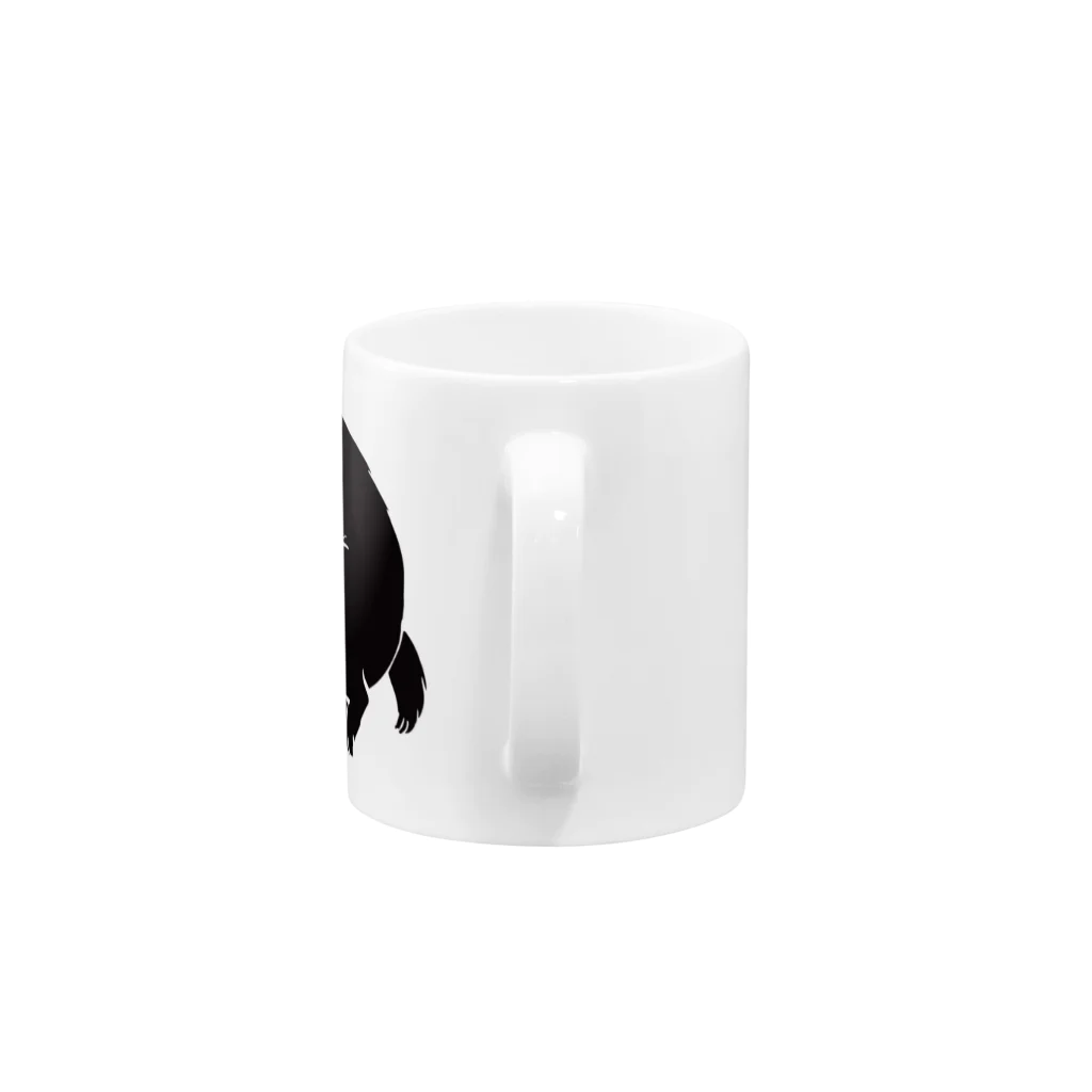 タバタ画房のふてぶてしいクロねこ Mug :handle