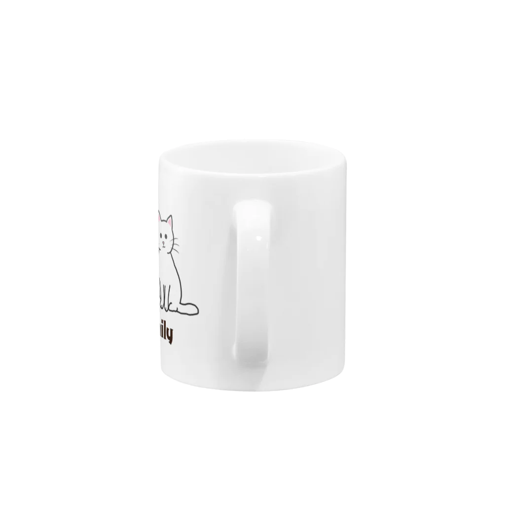 ももねこのチロちゃんファミリー Mug :handle