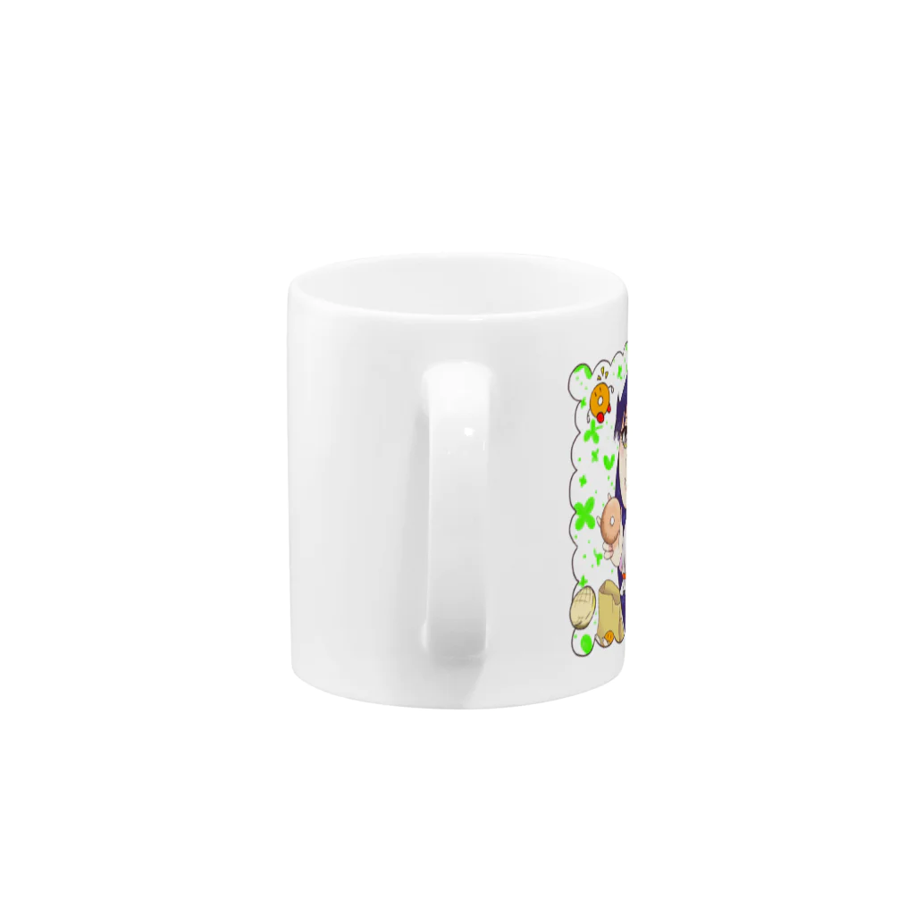 しろくろぷぅじぃのドーナツくろじぃ（キラキラ） Mug :handle