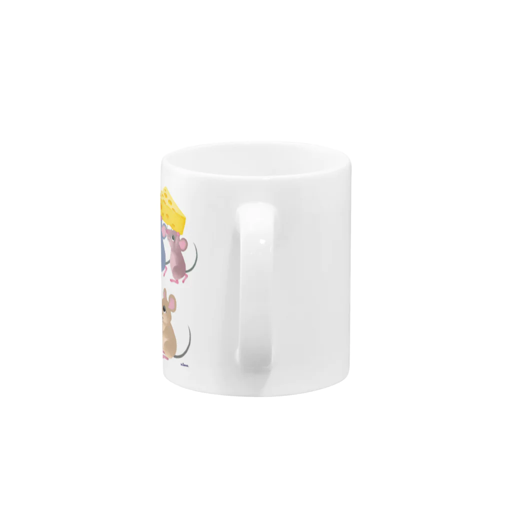 utanogoodsのチーズとネズミたち Mug :handle