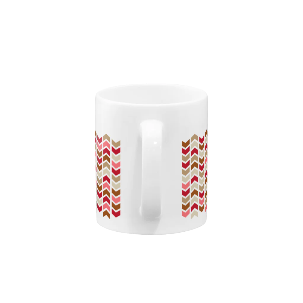 untidyboxのカクカク模様のマグカップ　赤系 Mug :handle