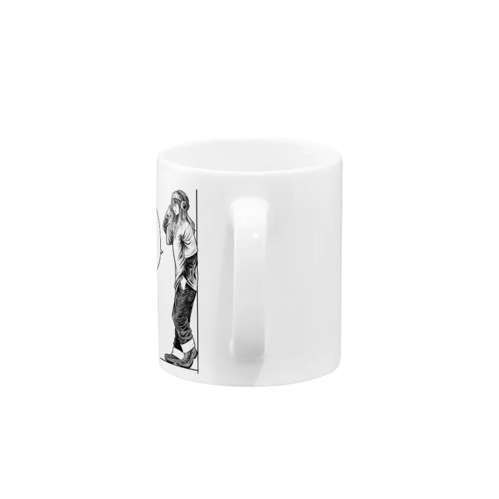 鶏ユッケのカッコいい？系女子 Mug :handle