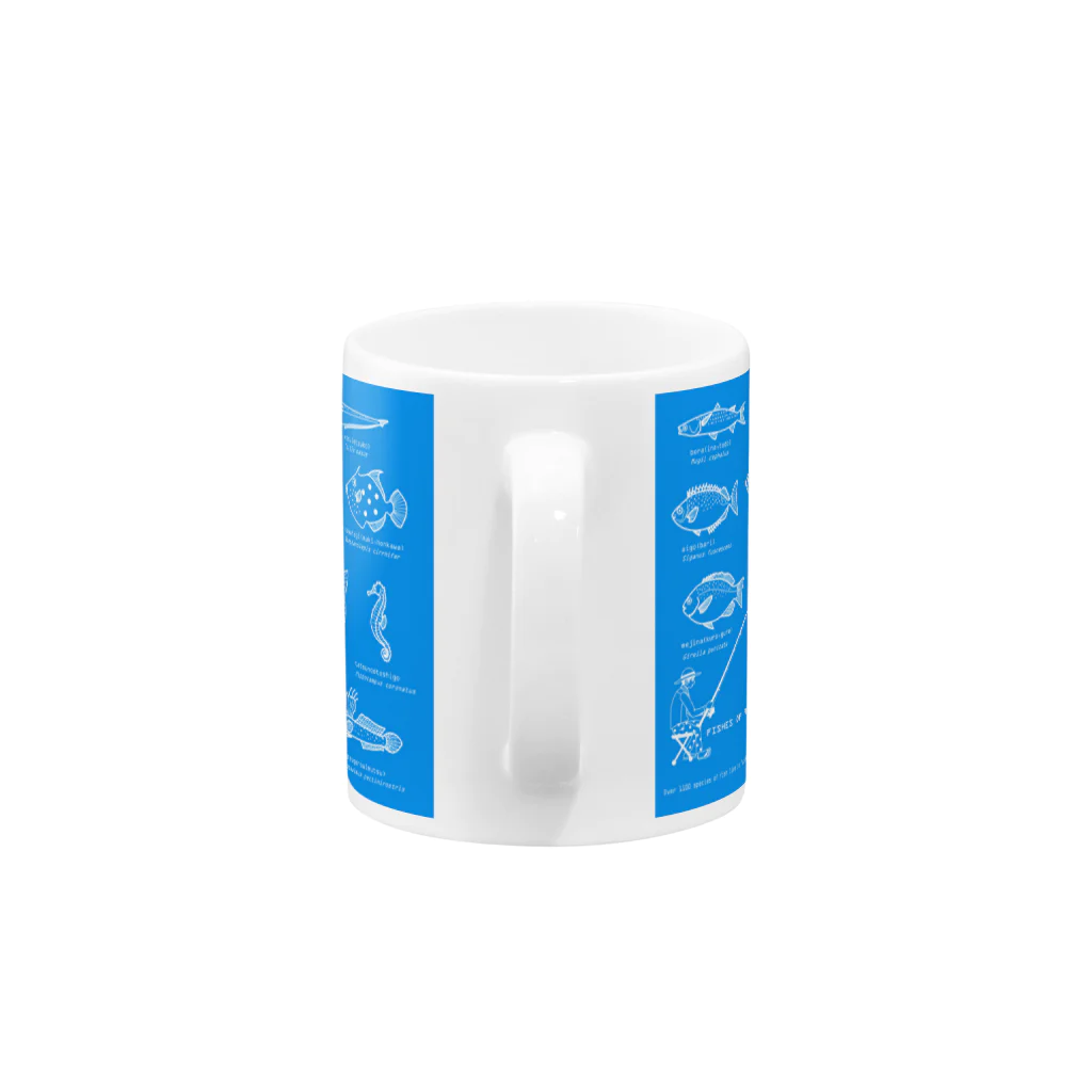 Umikko8823のふくおかの魚blue Mug :handle