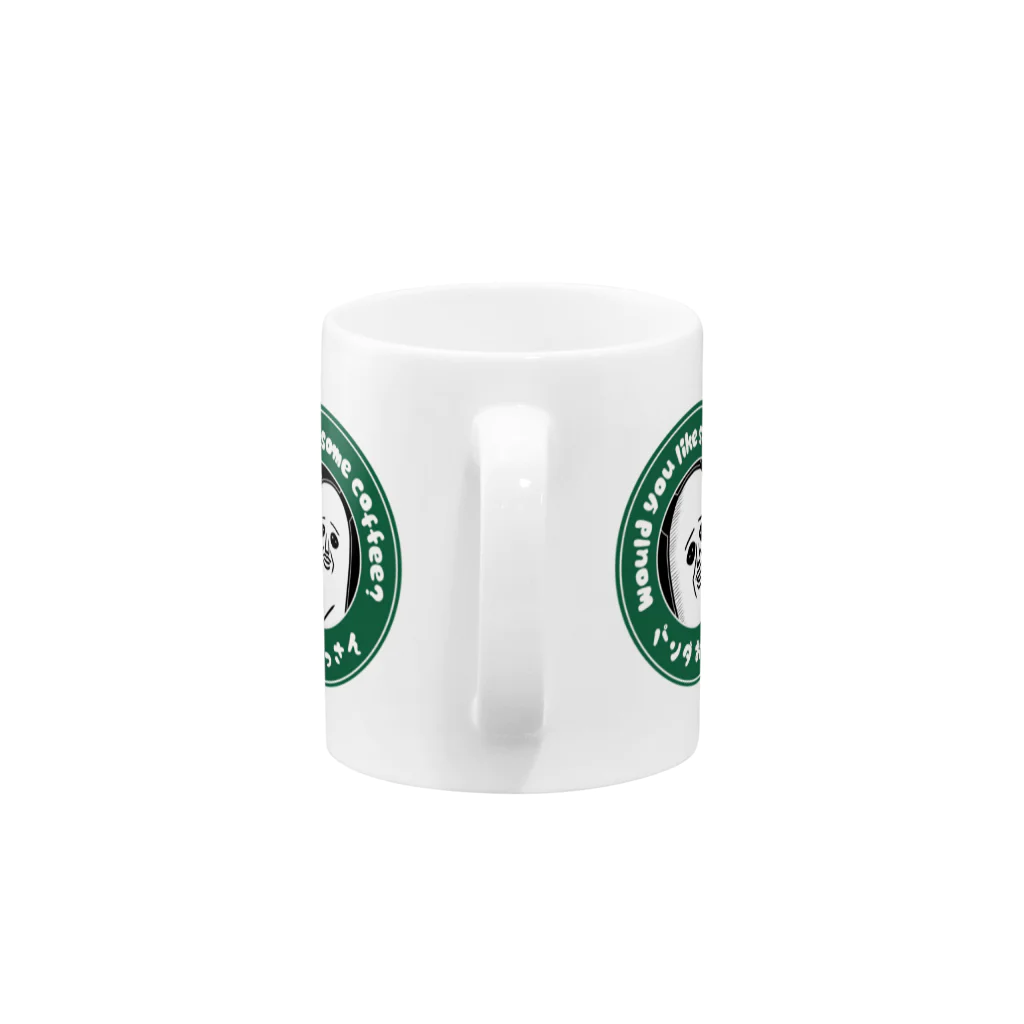 mamezoのパンダおっさんCOFFEE Mug :handle