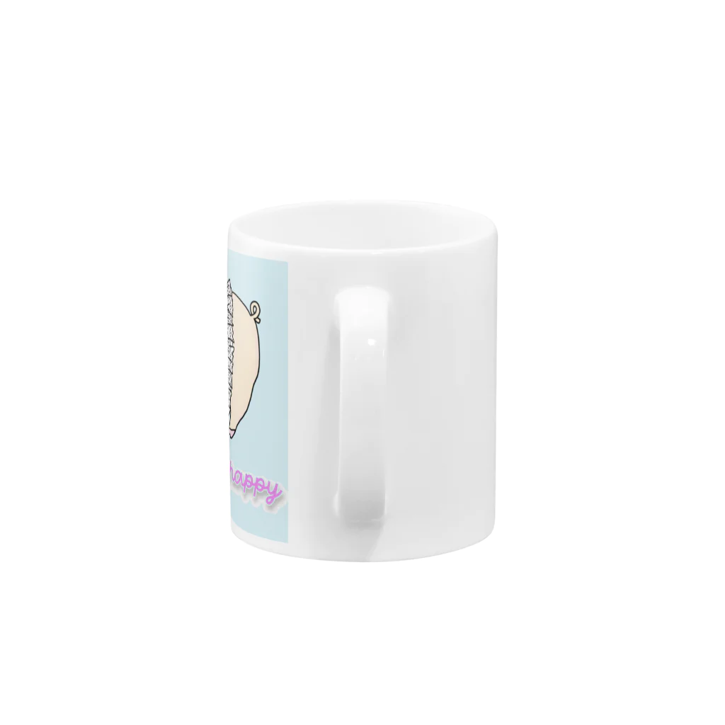 MIZUKICOCOのブタのウエディング（水色背景） Mug :handle