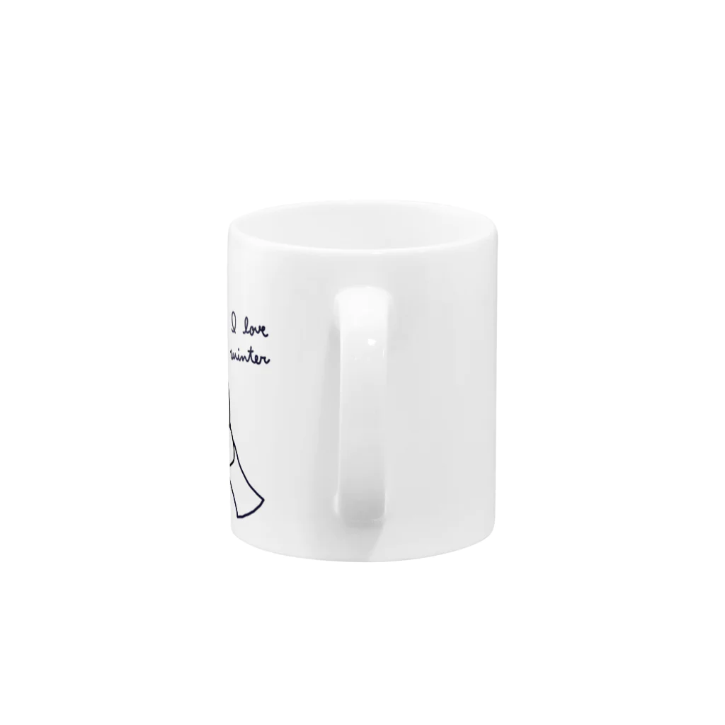 ぽのうさのI love winterうさ Mug :handle