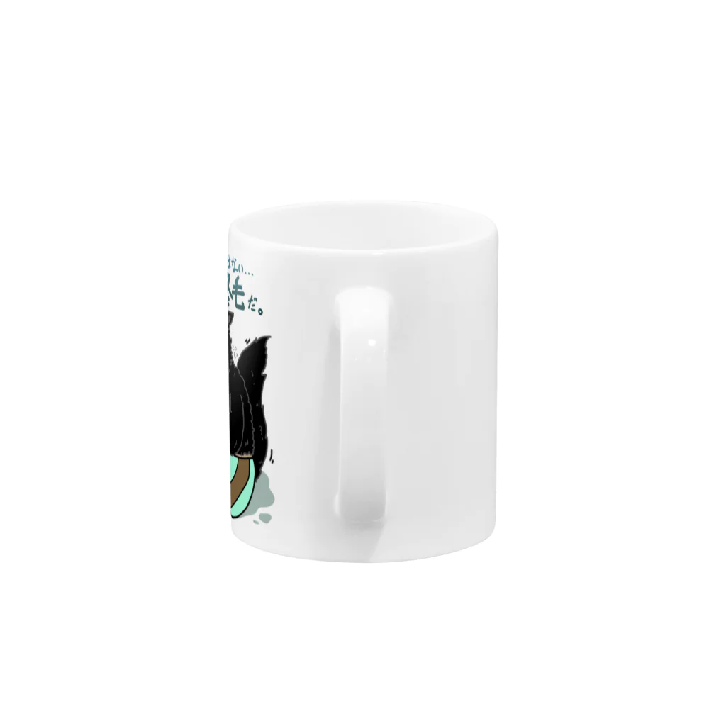 そのへんの黒猫の冬毛猫 Mug :handle