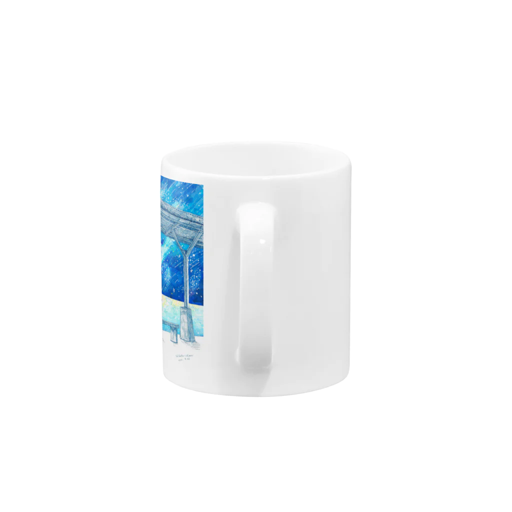 始発ちゃんの星の降る駅 Mug :handle