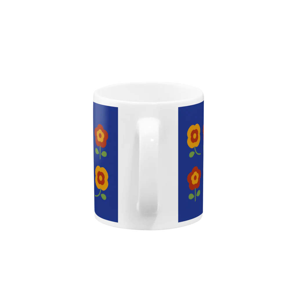 NE9TARのレトロ フラワー アカ Mug :handle