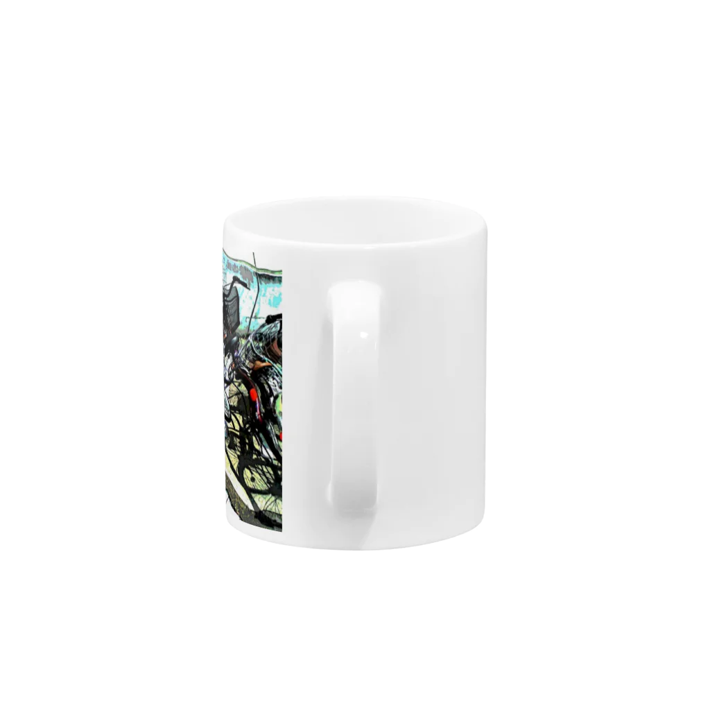 日々好日屋2号店の自転車ドミノ Mug :handle