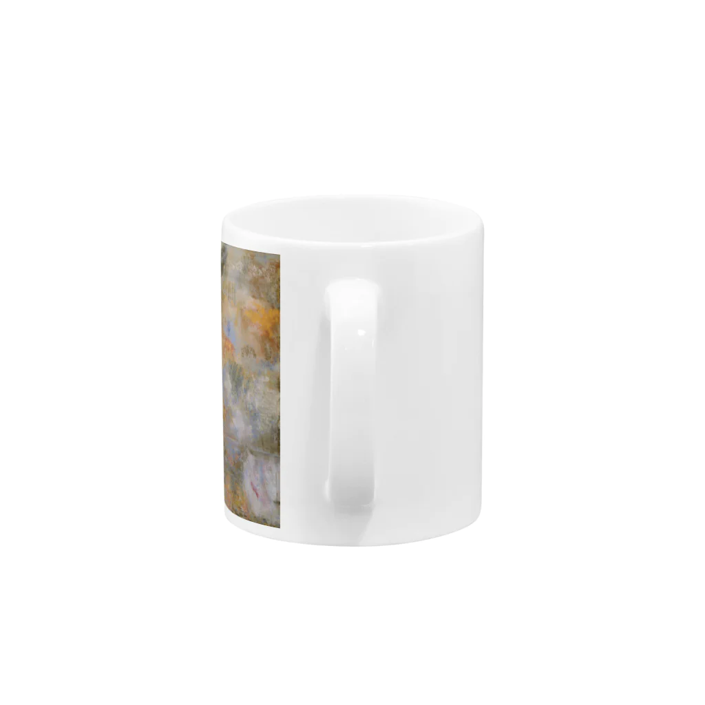 世界の絵画アートグッズのオディロン・ルドン《花雲》 Mug :handle