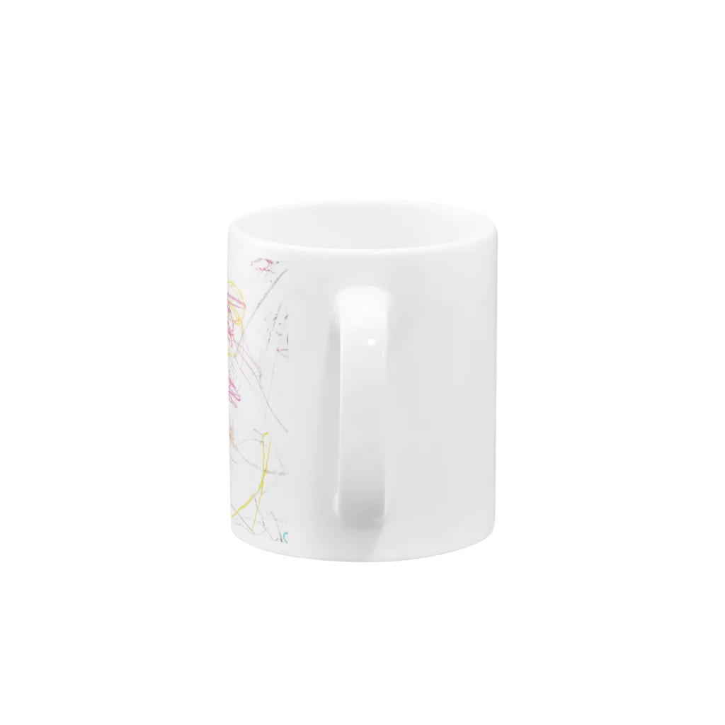 YP.madeのこども(3歳)の絵　ピンク黄青 Mug :handle