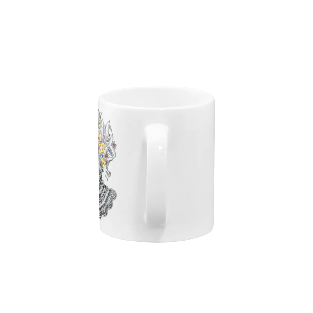 はくの気まぐれ雑貨の花冠 Mug :handle