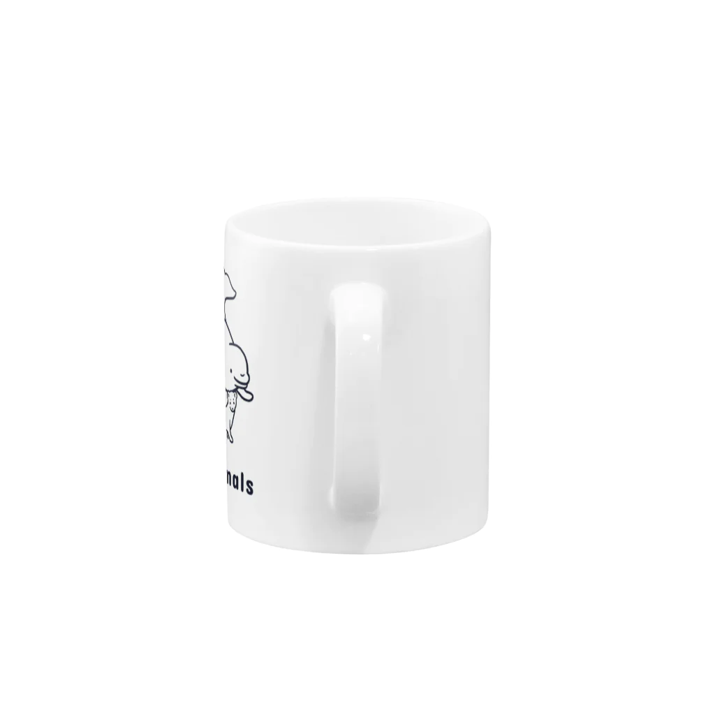 Andiamoの白いやつら（黒） Mug :handle