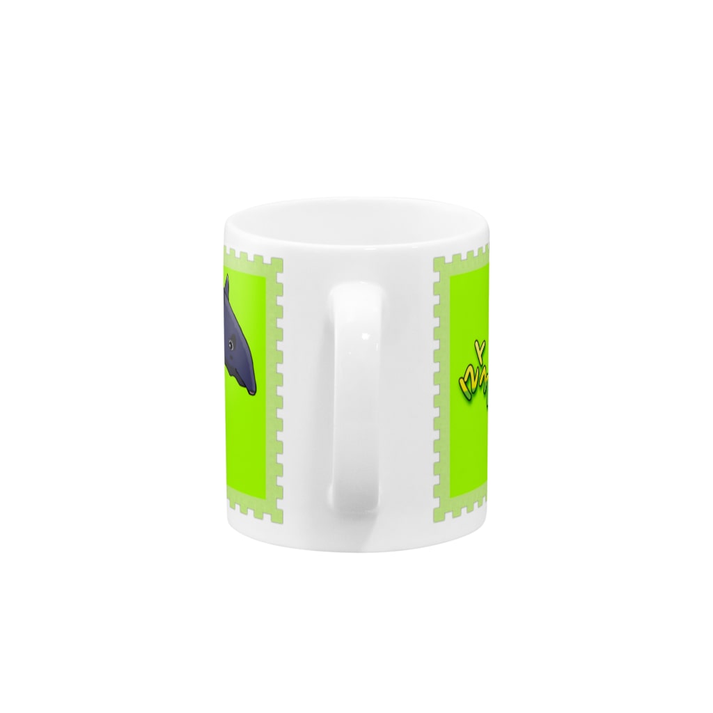 LalaHangeulのマレーバク　ハングルデザイン Mug :handle