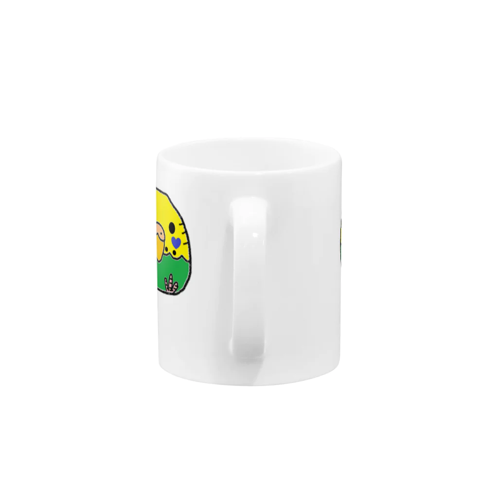 akink(ｱｷﾝｺ)のセキセイインコ三兄弟 Mug :handle