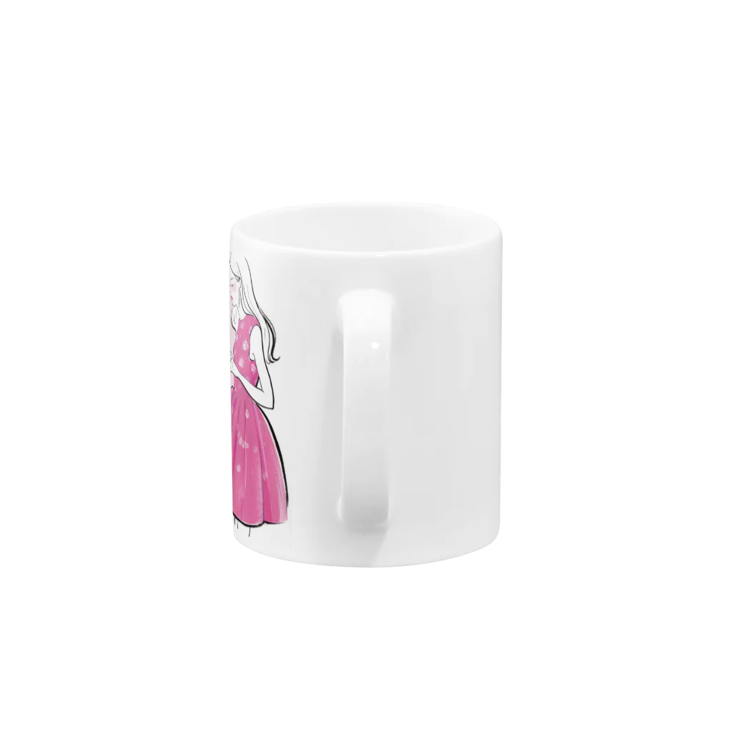 Jojo Yan | A Fashion Illustratorのピンクスカート Mug :handle