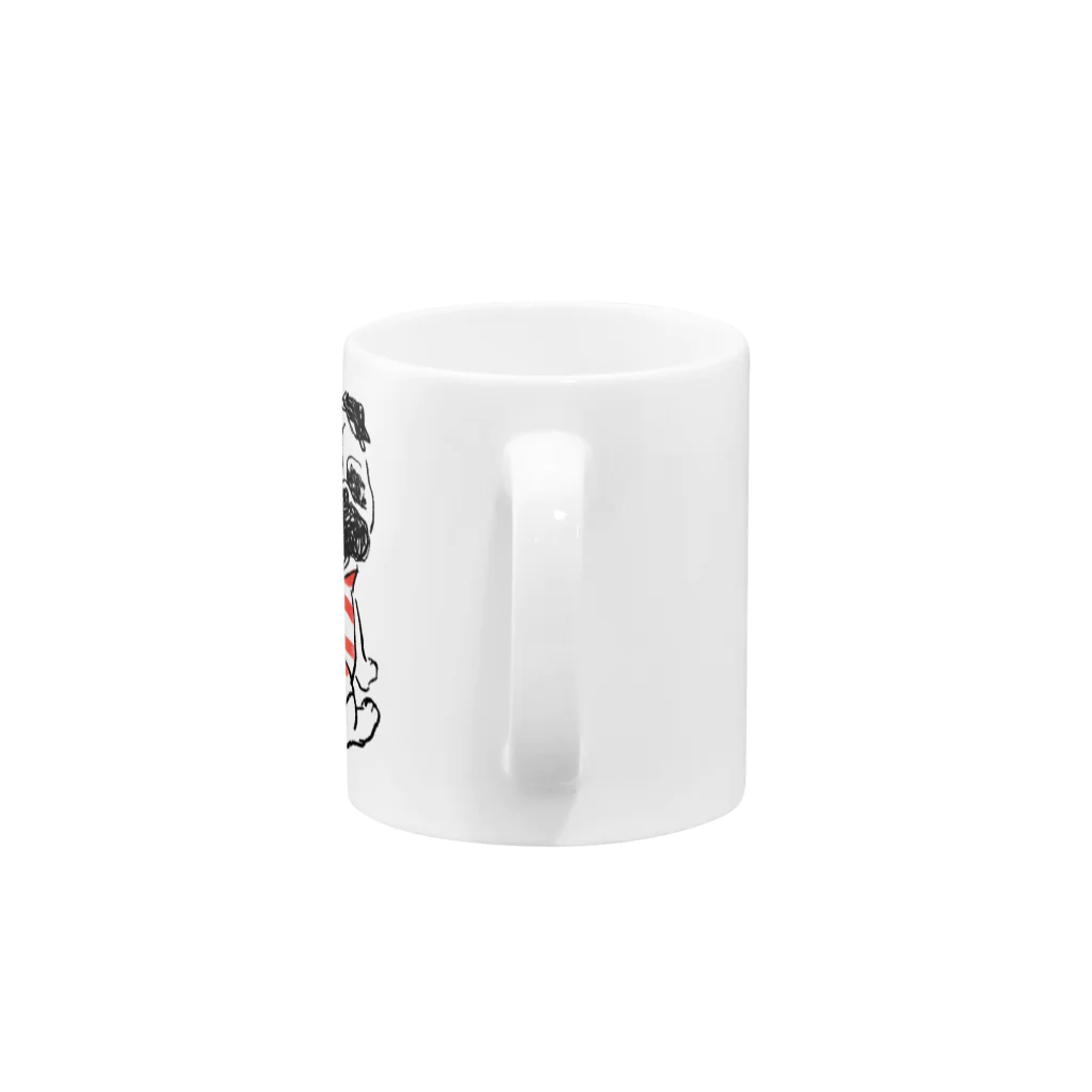 fullum-designのパグ（おすわり）ボーダー Mug :handle