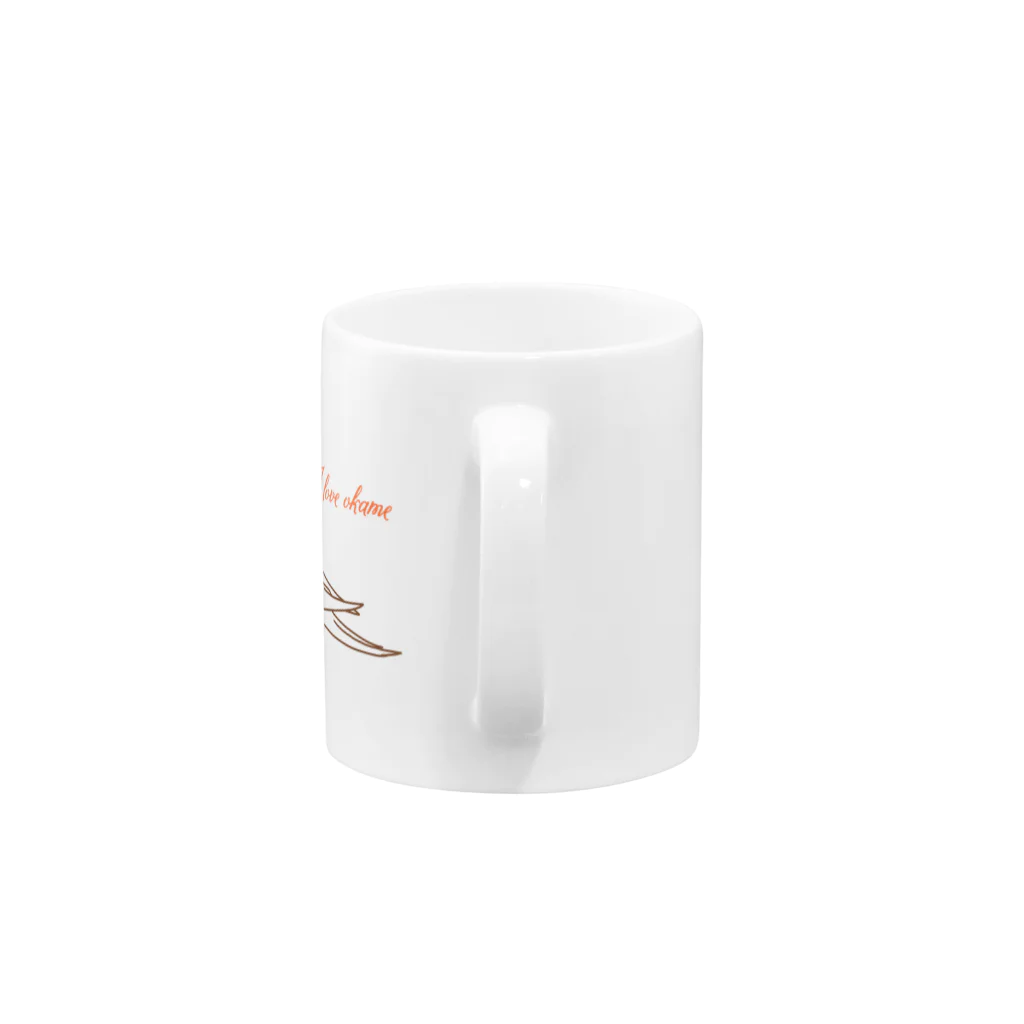 one-naacoのI LOVE オカメ Mug :handle