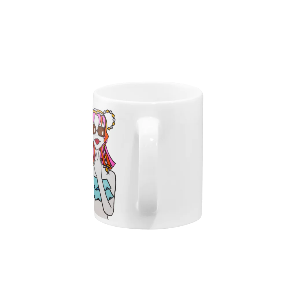 S2ショップのColorful Hair Woman No.7 Mug :handle