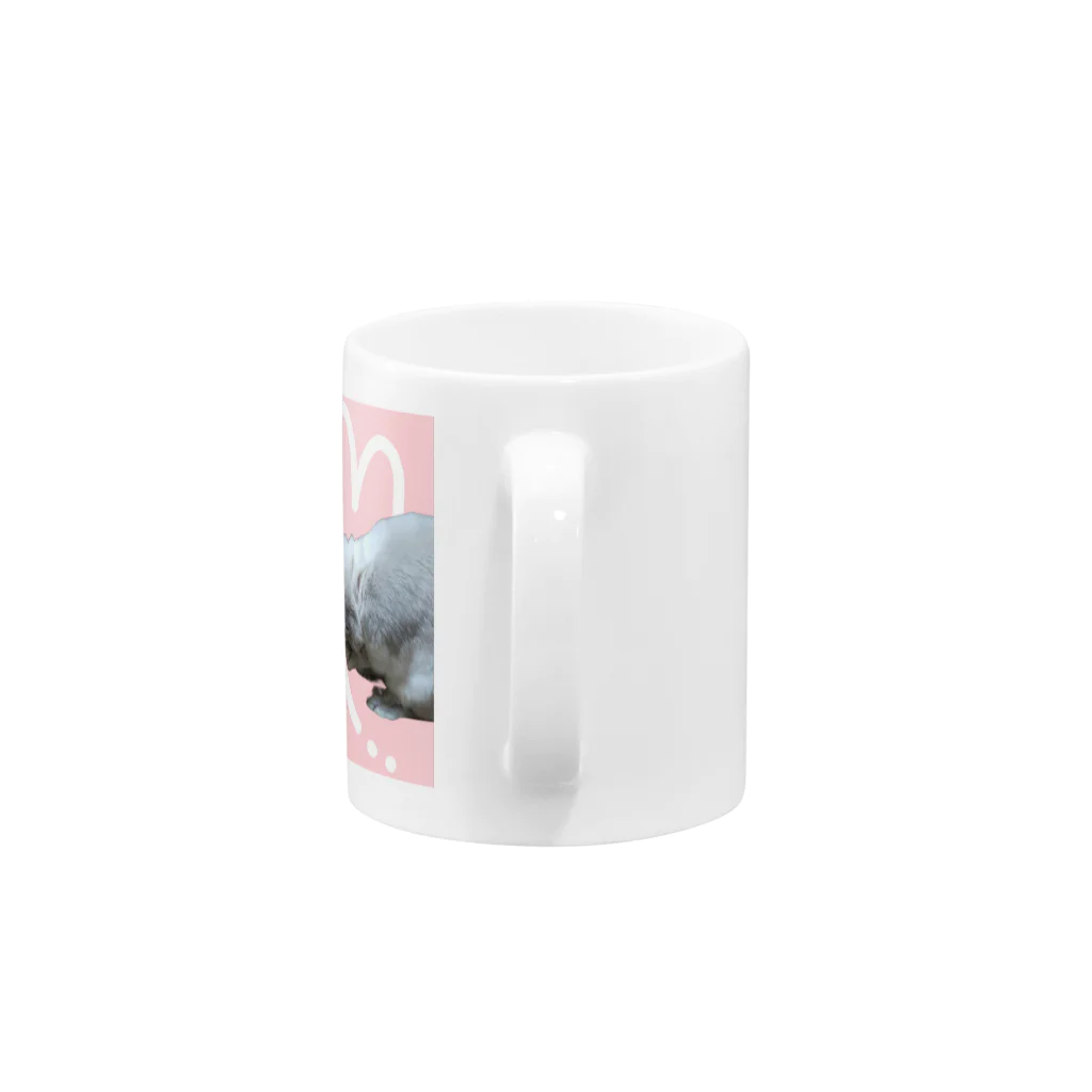 ぽぽこ🐰SHOPのくしくしバニラたん. ハートver Mug :handle