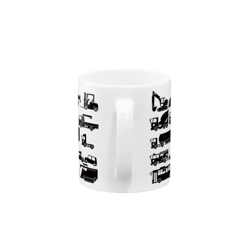 働く車・乗り物Tシャツ／KK商店のいろんな働く車 Mug :handle