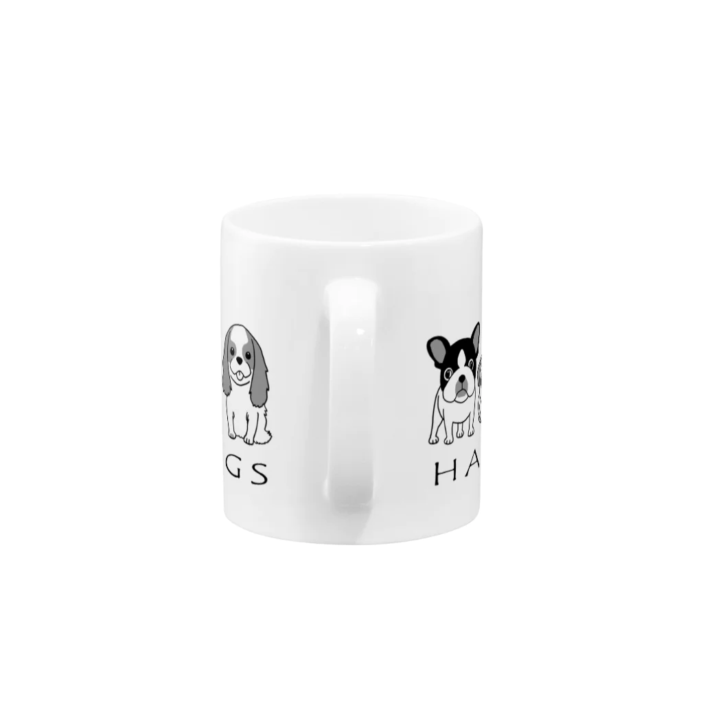 肉森屋の鼻ぺちゃ犬、整列！ Mug :handle