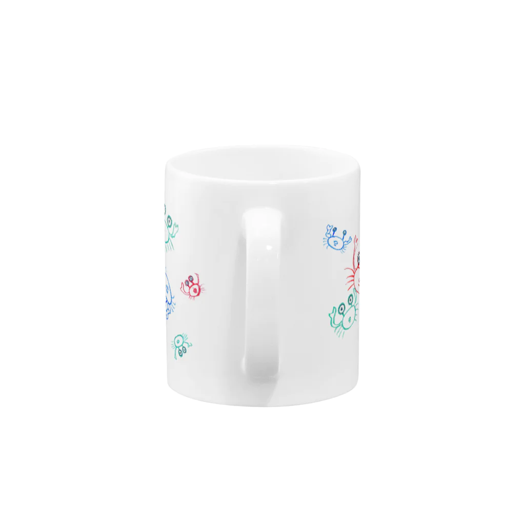 ふぁるのカラフルなカニたち(大量発生ver.) Mug :handle