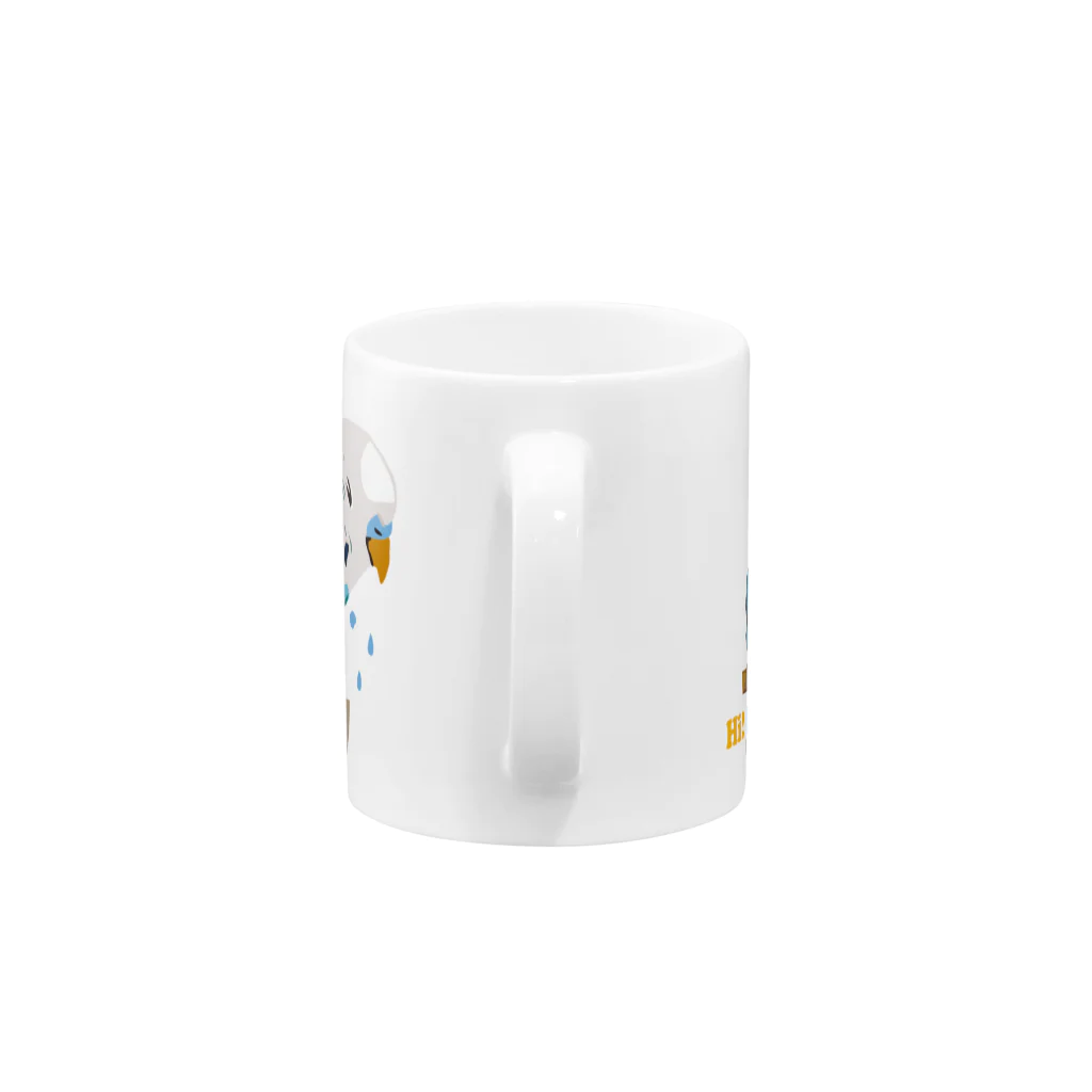 くだらないみち商店のセキセイインコのPちゃん 泣 Mug :handle