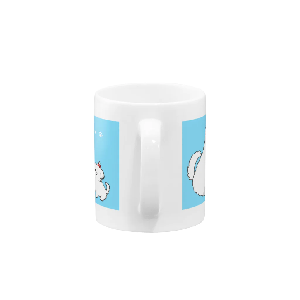 しろいいぬの白い犬 Mug :handle