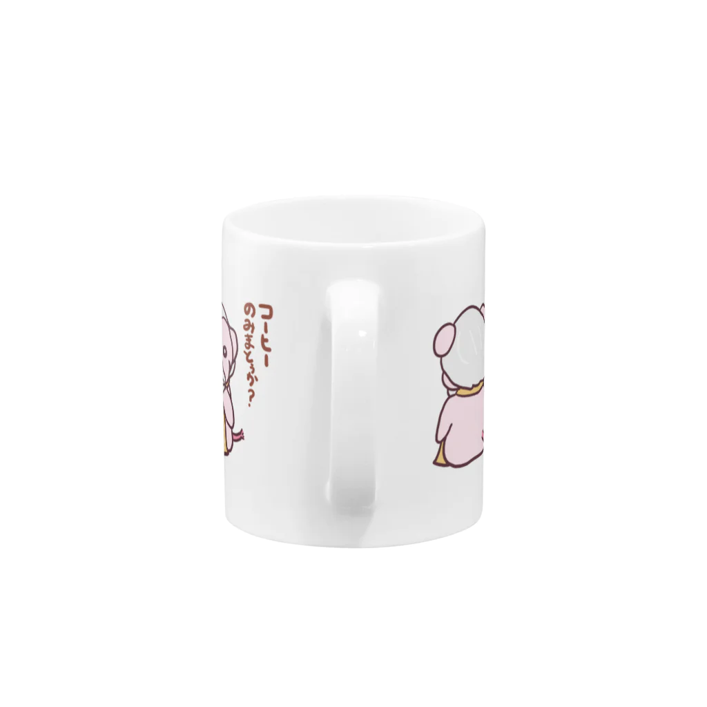 すあだショップのぶたたんのコーヒーのみまとぅか？マグカップ Mug :handle