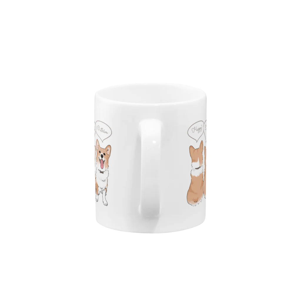 かたみゆSHOPの【ダイアモンド&シトリン】うちのこグッズ Mug :handle