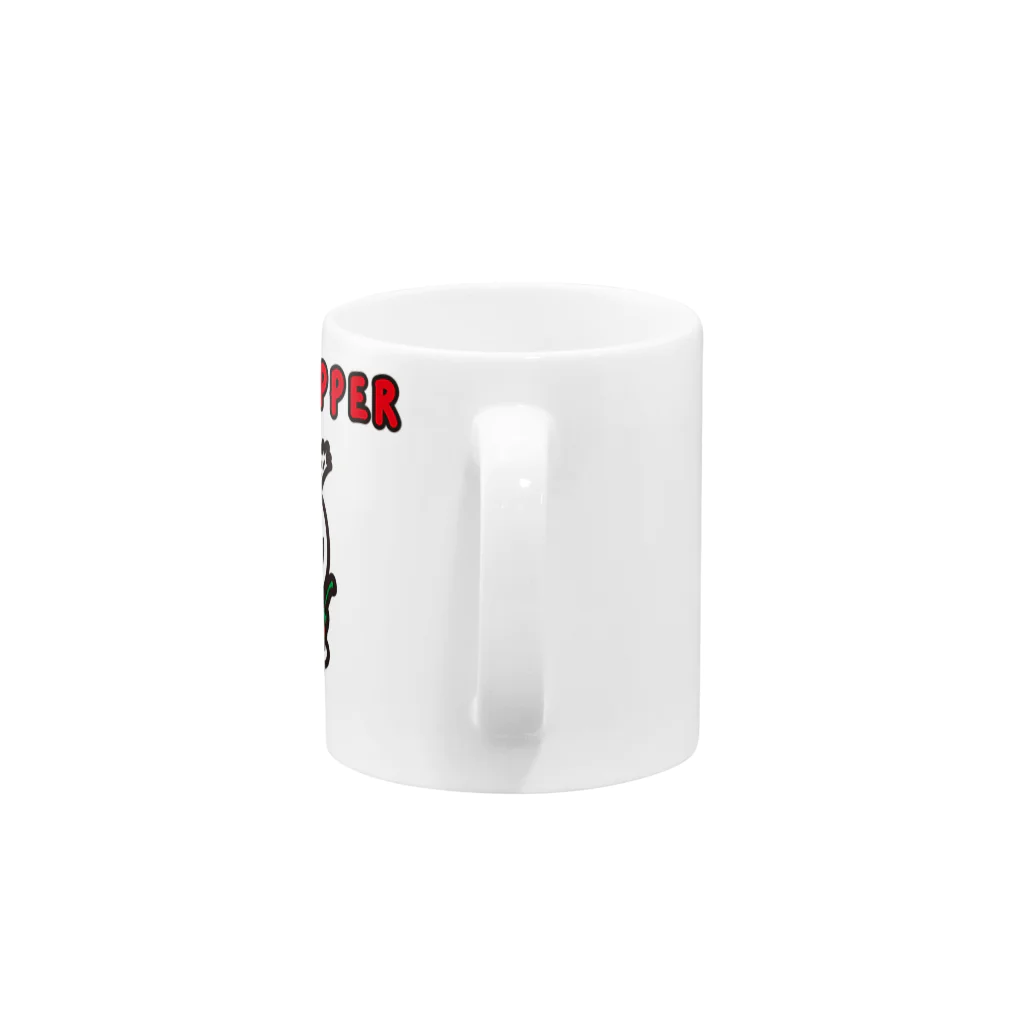 きくのらくがきのRED REPPER と　きく　（文字入りバージョン） Mug :handle