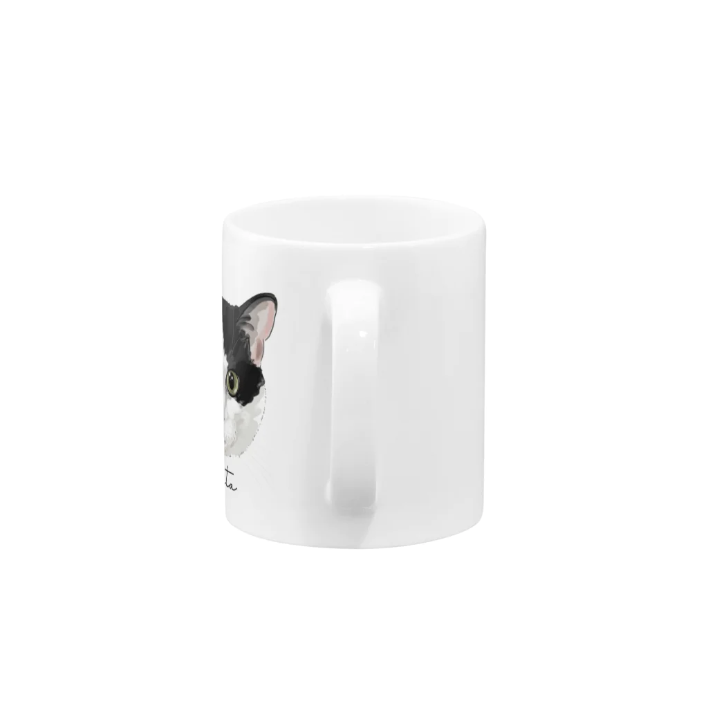 みきぞーん｜保護猫 ミッキー画伯と肉球とおともだちのMei&Kanta Mug :handle